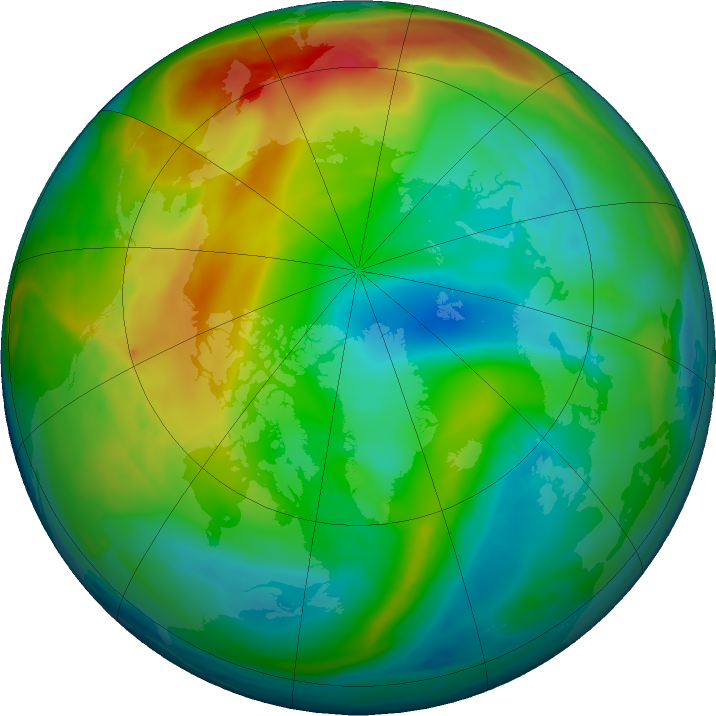Arctic ozone map for 15 December 2023